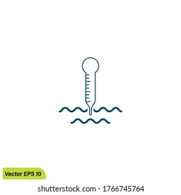 water temperature icon illustration simple design element logo template