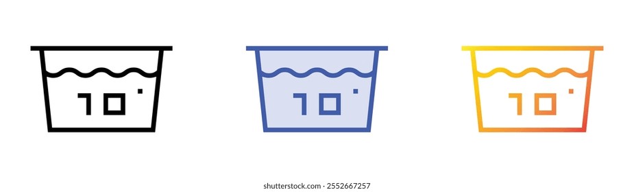 water temperature icon. Linear, Blue Fill and Gradient Style Design Isolated On White Background