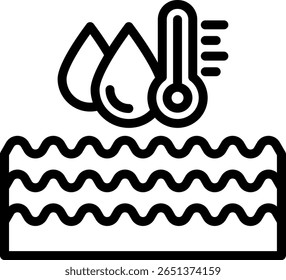 Water Temperature Icon Outline Vector Illustration