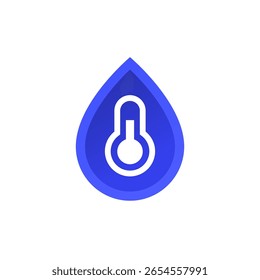 water temperature icon, vector design on white