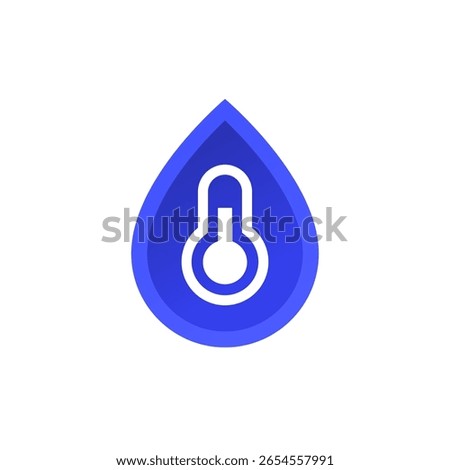 water temperature icon, vector design on white