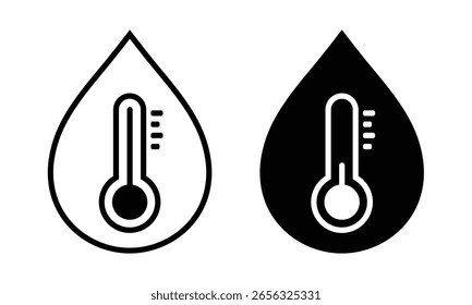 Icono del indicador de temperatura del agua. Vector de ilustración