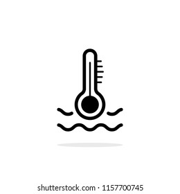 water temperature indicator simple icon. concept of vehicle panel element for temp conditioner system or coolant pump. flat stroke trend modern black logotype graphic art design isolated on white