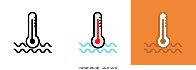 Water Temperature Sensor Icon, The water temperature sensor icon is commonly used in automotive and industrial contexts to represent the function and significance of this sensor.