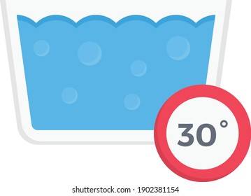 icono de color plano del vector de temperatura del agua