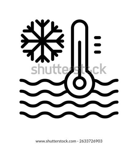 Water Temperature Vector outline icon. Eps 10 file