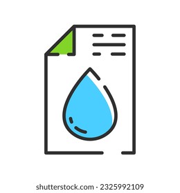 Water test thin line icon. Check list. Minimalistic line sign.