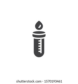 Water test tube vector icon. filled flat sign for mobile concept and web design. Water drop and laboratory glass glyph icon. Symbol, logo illustration. Vector graphics