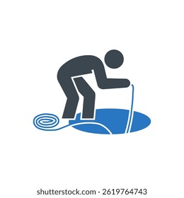 Wassertestsymbol einzeln auf weißem Hintergrund