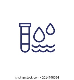 water testing icon, line vector
