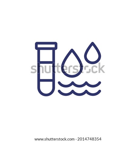 water testing icon, line vector