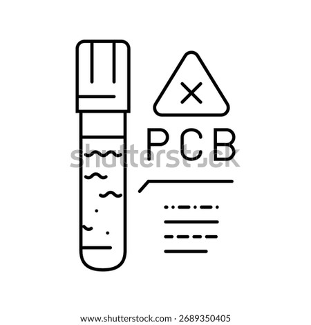 water testing for pcb contamination line icon vector. water testing for pcb contamination sign. isolated contour symbol black illustration