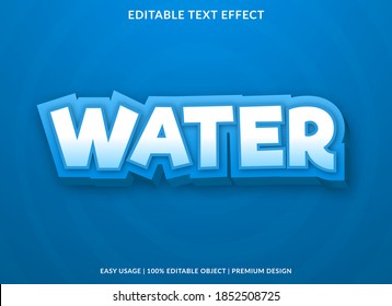 water text effect editable template with bold and 3d cartoon style use for business logo and brand