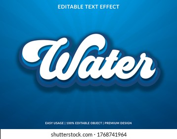 Water Text Effect Template With 3d Style And Retro Font Concept Use For Brand Label And Logotype Sticker