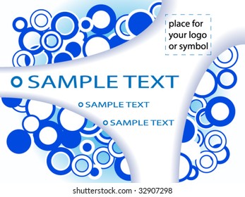 Water text pattern with many blue and white circles or bubles