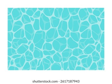  Water texture with organic shapes in turquoise blue tones, abstract aquatic pattern resembling swimming pool surface or underwater view, fluid and refreshing design