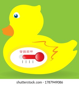 Water thermometer in shape of a duck