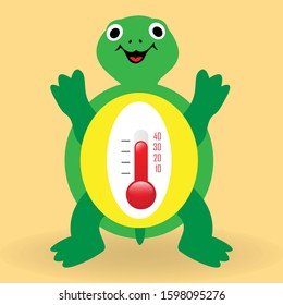 Water thermometer in shape of a turtle