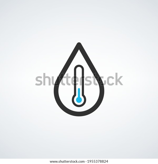 Water Thermometer, temperature, instrument for\
measuring hot and cold liquid temperatures, meteorology. Stock\
Vector illustration\
isolated