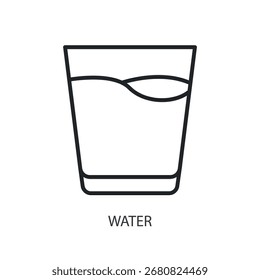 Iconos de vector de línea delgada de agua.