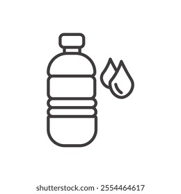 Water thin liner icon vector.