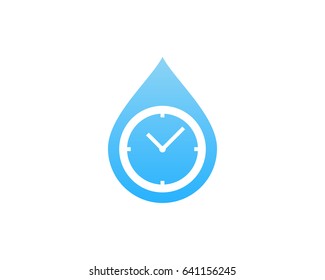 Water Time Icon Logo Design Element