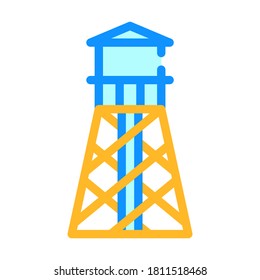 vector de icono de color de la torre de agua. señal de la torre de agua. ilustración de símbolo aislado