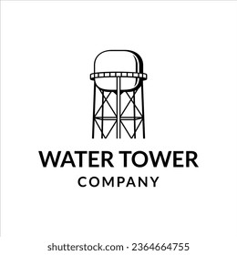 Water tower company logo with classic style design