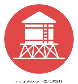 Water tower flat glyph icon. Agriculture sign. Graph symbol for your web site design, logo, app, UI. Vector illustration, EPS10.