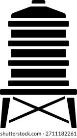 Torre de agua Glyph Icon Vector