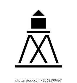 Water tower icon. Concept of water supply and storage.