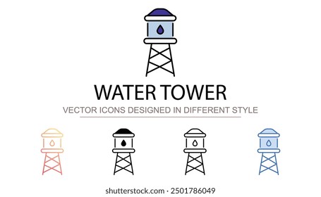 Water Tower icon design with white background stock illustration