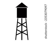 Water tower icon isolated on white background. Vector illustration.