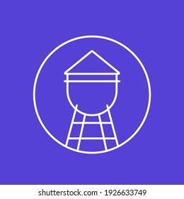 water tower icon, linear design