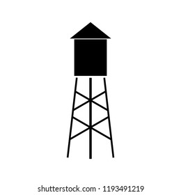 Water Tower Icon, Logo On White Background