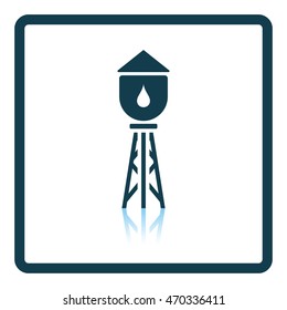 Water tower icon. Shadow reflection design. Vector illustration.