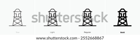 water tower icon. Thin, Light Regular And Bold style design isolated on white background