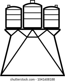 Water Tower Icon Vector Art Illustration