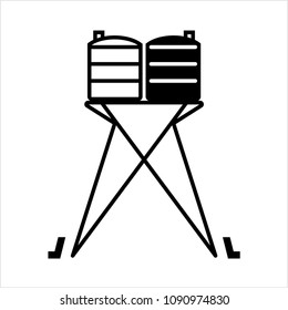 Water Tower Icon Vector Art Illustration