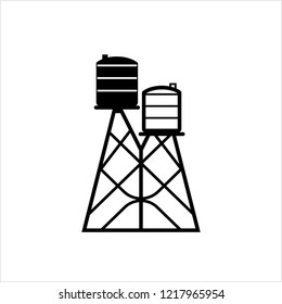 Water Tower Icon Vector Art Illustration