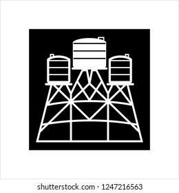 Water Tower Icon Vector Art Illustration