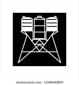 Water Tower Icon Vector Art Illustration