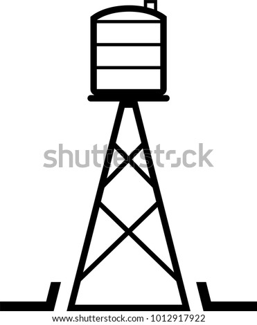 Water Tower Icon Vector Art Illustration