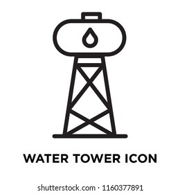 Water tower icon vector isolated on white background, Water tower transparent sign , linear symbol and stroke design elements in outline style