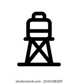 Icono de la torre de agua. Icono de la línea del Vector para su Sitio web, móvil, presentación y diseño del logotipo.