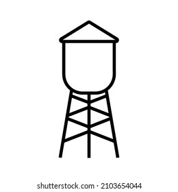 Water tower line icon, vector logo isolated on white background