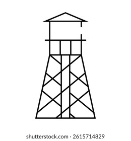 water tower line icon vector. water tower sign. isolated contour symbol black illustration