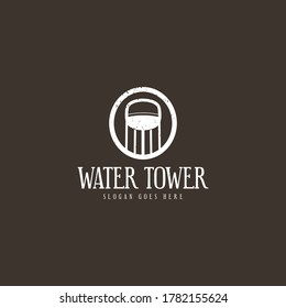 Water tower logo concept on flat background vector