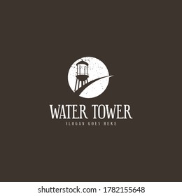 Water tower logo concept on flat background vector