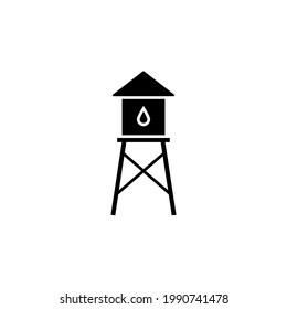 Water Tower Silhouette Icon. Clipart Image Isolated On White Background